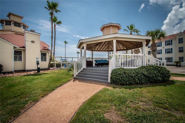 14721 Whitecap Blvd E Unit 385, Corpus Christi, TX 78418 - view of property's community featuring a gazebo and a lawn