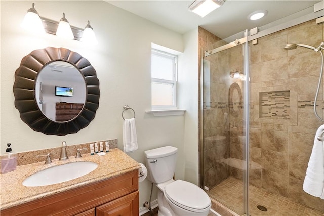 616 Sandcastle Dr, Port Aransas, TX 78373 - bathroom with a shower stall, toilet, and vanity