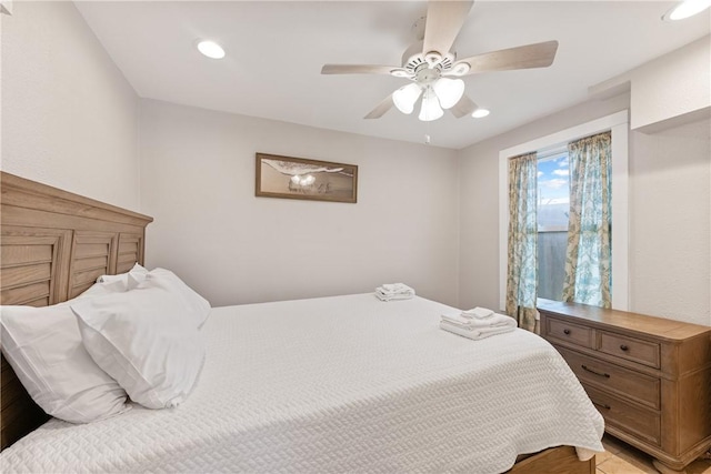 616 Sandcastle Dr, Port Aransas, TX 78373 - bedroom featuring recessed lighting and a ceiling fan