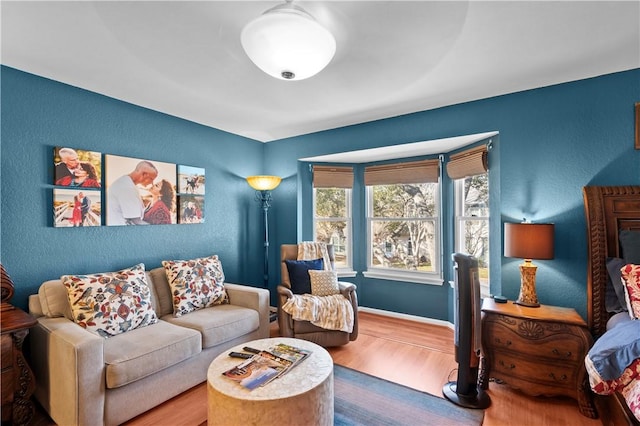 living room with hardwood / wood-style floors