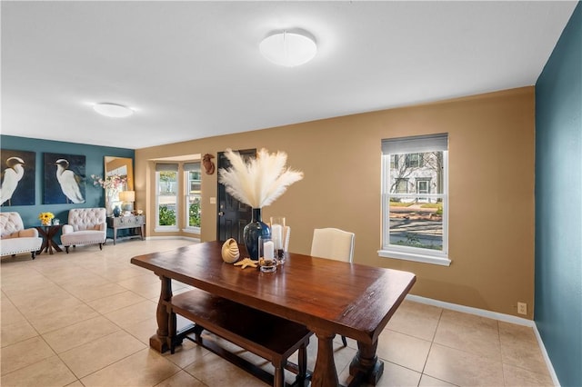 tiled dining area featuring plenty of natural light