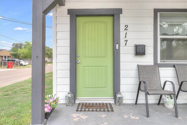 view of doorway to property