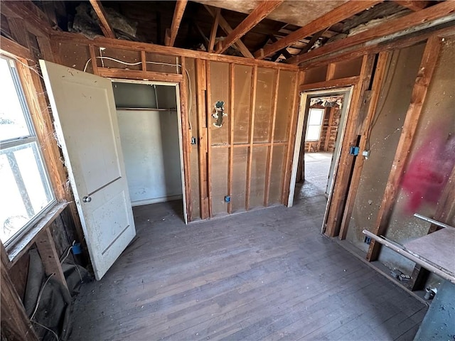 misc room with hardwood / wood-style floors