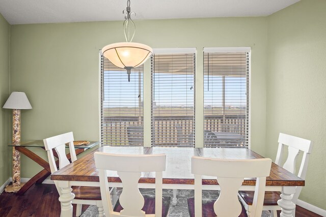 dining room with hardwood / wood-style floors