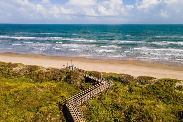 property view of water with a beach view