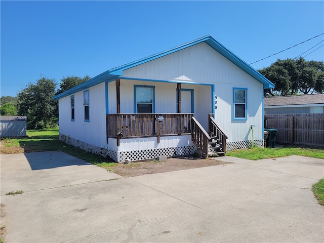 view of front of home with a porch