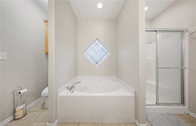 3613 Berkeley Dr, Corpus Christi, TX 78414 - full bathroom featuring a stall shower, a garden tub, and tile patterned floors