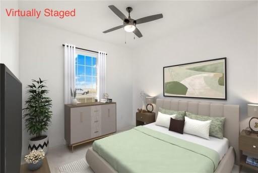 bedroom with ceiling fan