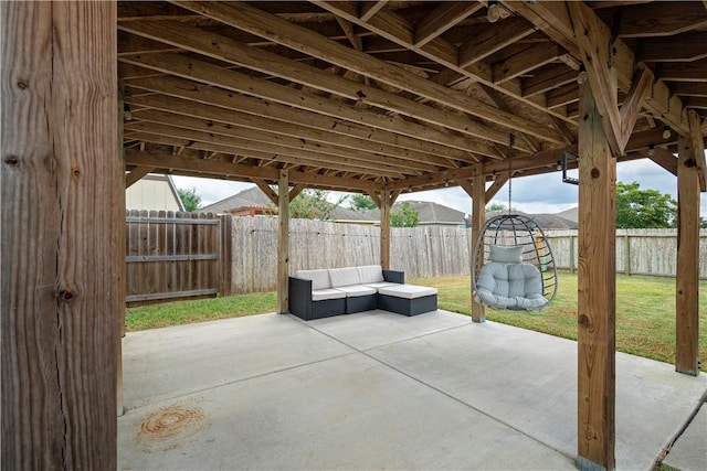 view of patio / terrace featuring an outdoor living space