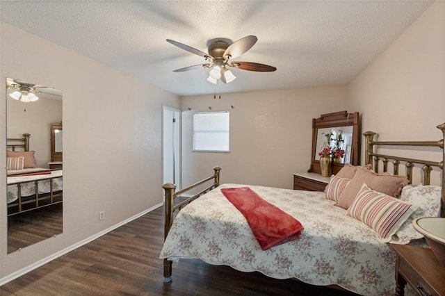 1313 E Cherrystone Dr, Corpus Christi, TX 78412 - bedroom featuring wood finished floors, a textured ceiling, and a ceiling fan