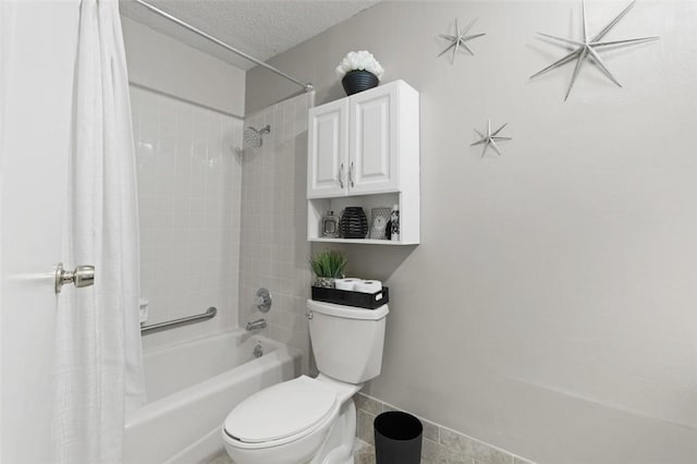 1313 E Cherrystone Dr, Corpus Christi, TX 78412 - full bath with shower / bathtub combination with curtain and a textured ceiling