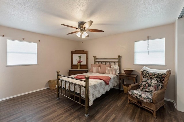 1313 E Cherrystone Dr, Corpus Christi, TX 78412 - bedroom featuring wood finished floors, a textured ceiling, and ceiling fan