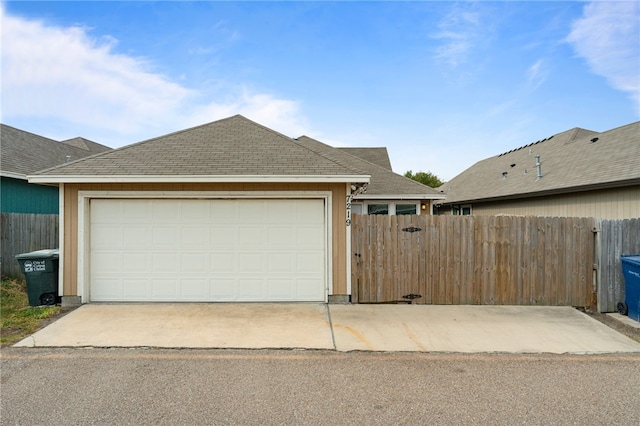 view of garage