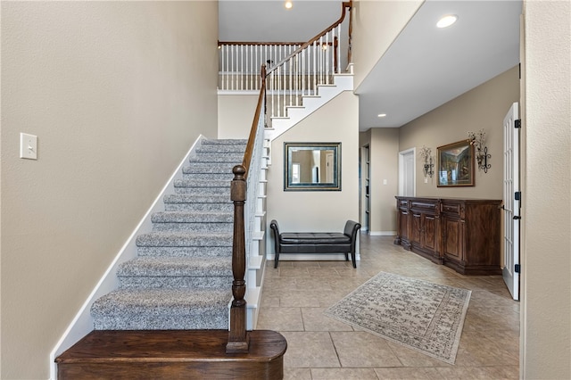 view of tiled foyer entrance