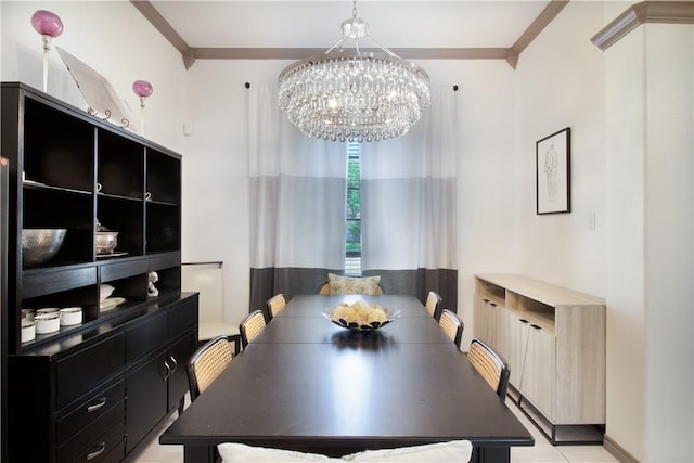7002 Madiera Dr, Corpus Christi, TX 78414 - dining area featuring ornamental molding and a chandelier