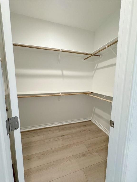 spacious closet featuring hardwood / wood-style flooring