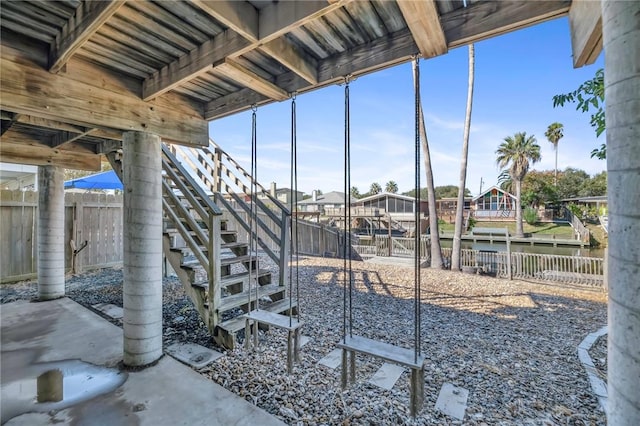 view of yard with a water view