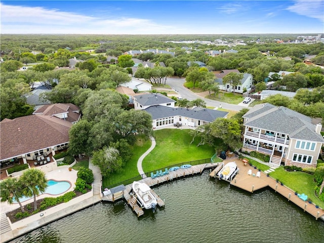 2110 Harbor Ct, Rockport, TX 78382 - aerial view of residential area featuring a large body of water and a pool