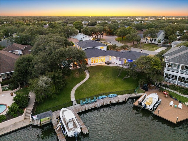 2110 Harbor Ct, Rockport, TX 78382 - aerial overview of property's location with a nearby body of water and nearby suburban area