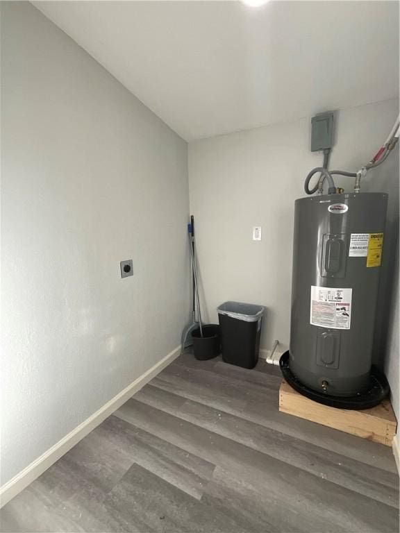 utility room with water heater