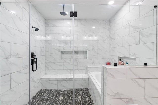 7910 Parham Dr, Corpus Christi, TX 78414 - full bathroom with a shower stall and a bath