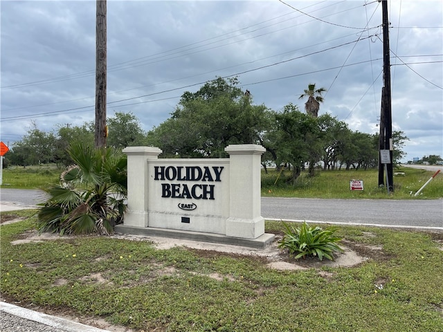 view of community sign