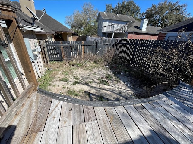 wooden deck featuring a fenced backyard