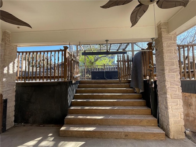 view of patio with ceiling fan