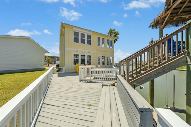 6 Sea Shell Shores Dr, Rockport, TX 78382 - wooden deck featuring a lawn