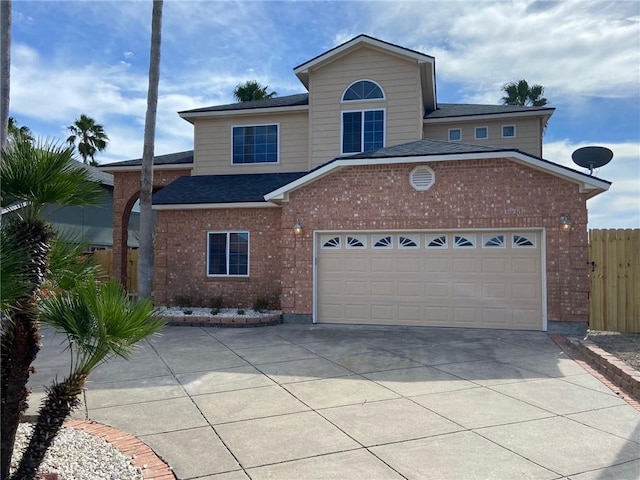 front of property featuring a garage