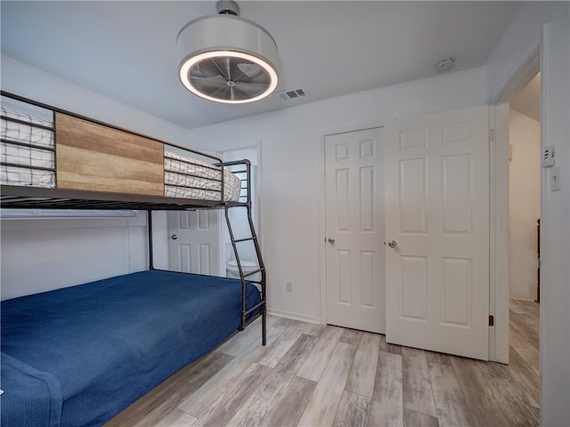 bedroom featuring light wood-type flooring