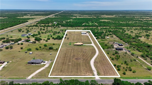 drone / aerial view with a rural view