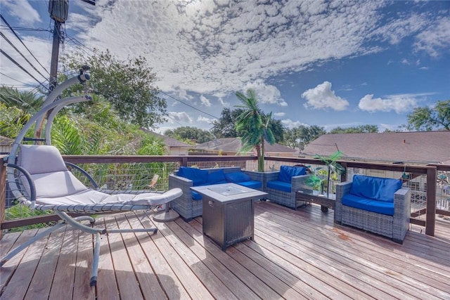 1038 Herndon St, Corpus Christi, TX 78411 - wooden terrace with outdoor lounge area