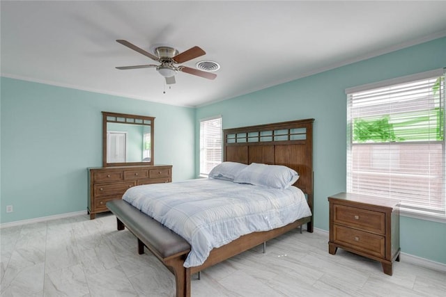 1038 Herndon St, Corpus Christi, TX 78411 - bedroom featuring ceiling fan and crown molding
