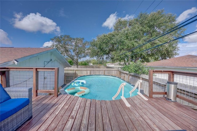 1038 Herndon St, Corpus Christi, TX 78411 - deck featuring a swimming pool and a fenced backyard