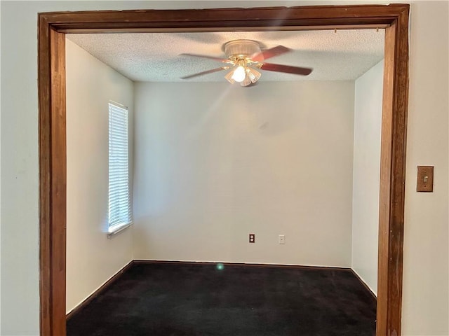 4401 River Valley Dr Unit 205, Corpus Christi, TX 78410 - carpeted spare room featuring a ceiling fan, a textured ceiling, plenty of natural light, and baseboards