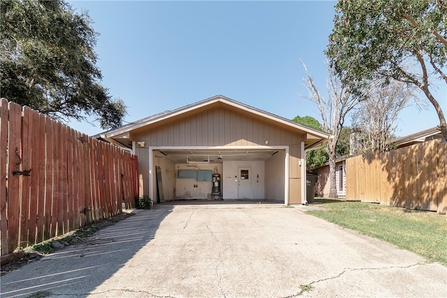 view of garage