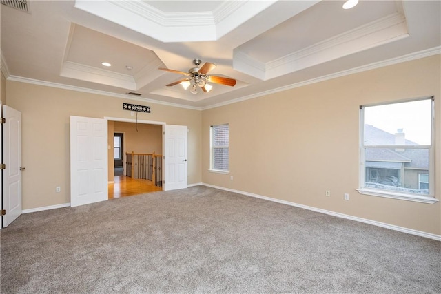 unfurnished bedroom with carpet floors and ornamental molding