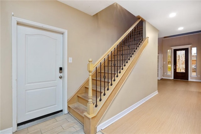 entryway featuring light hardwood / wood-style floors