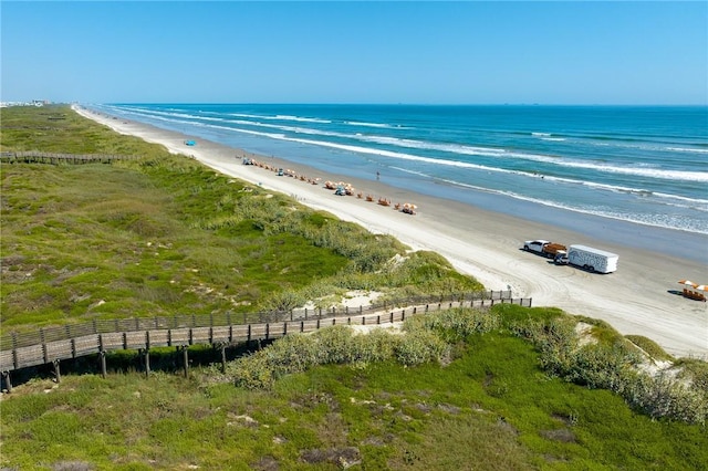 property view of water with a beach view