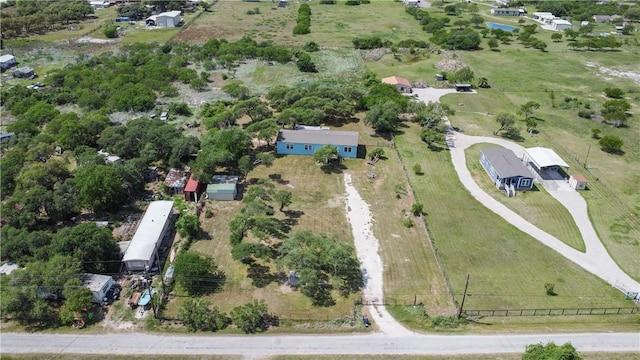 aerial view with a rural view