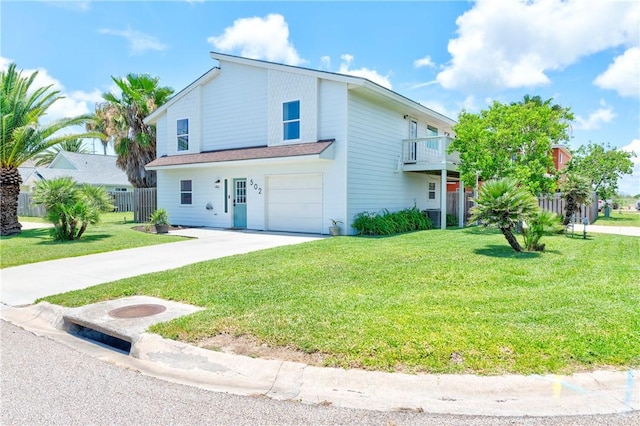 502 Corpus Christi Channel Prt, Aransas, TX 78373 - view of front of home with an attached garage, driveway, and a balcony