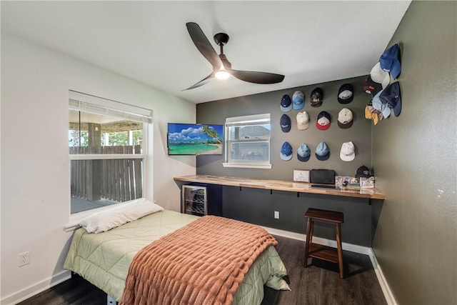 502 Corpus Christi Channel Prt, Aransas, TX 78373 - bedroom featuring dark wood-style floors and ceiling fan