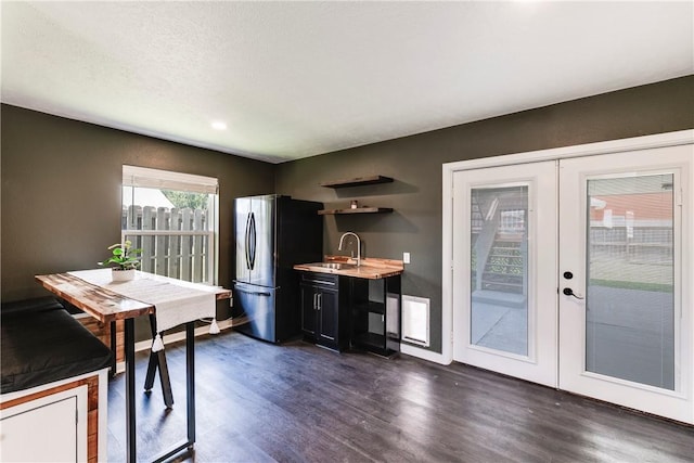 502 Corpus Christi Channel Prt, Aransas, TX 78373 - dining area featuring french doors, dark wood finished floors, and recessed lighting