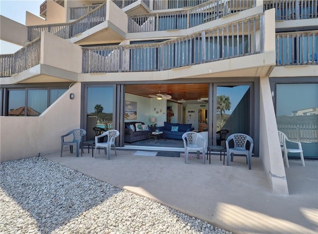 exterior space featuring an outdoor living space