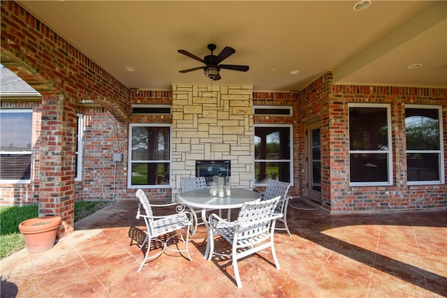 view of patio / terrace with ceiling fan