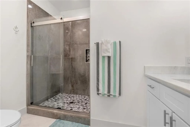 162 La Concha Blvd Unit 20, Port Aransas, TX 78373 - bathroom featuring vanity and a stall shower
