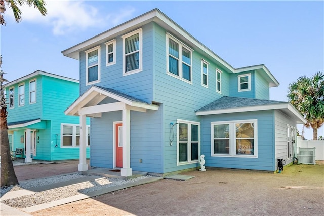 view of front of house with central AC