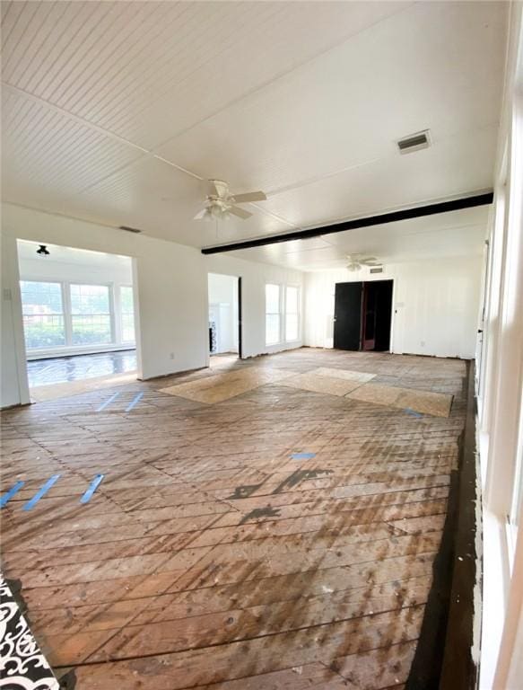 601 E Joyce St, Bishop, TX 78343 - unfurnished living room featuring a ceiling fan