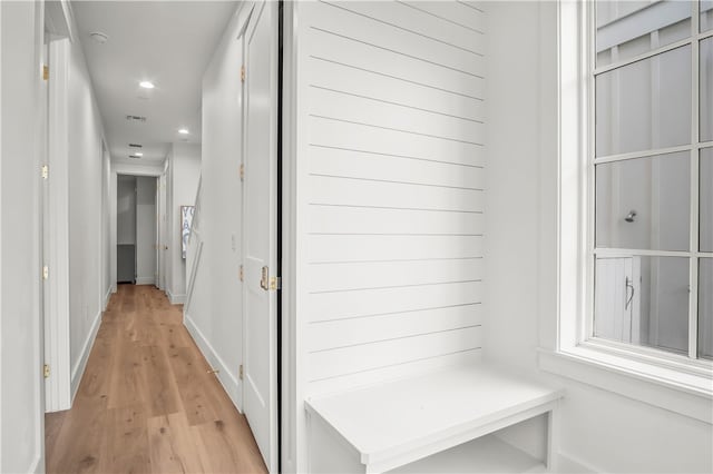 mudroom featuring light wood-type flooring